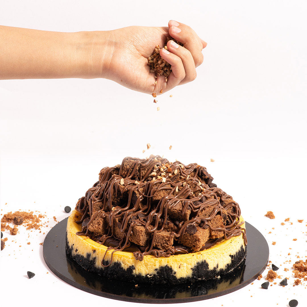 Cheesecake con brownie y nuez